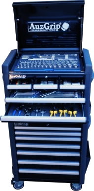 AUZGRIP - 259 PC METRIC TOOL CABINET WITH 14 DEEP DRAWERS BLUE